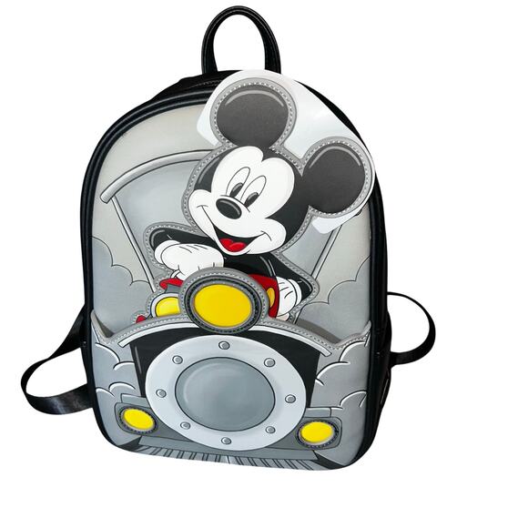 Loungefly Disney Mickey Mouse Train Conductor Light-Up  Backpack NWT - Picture 2 of 6